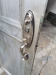 门锁不锈钢防盗门天地锁按压老式门锁加厚面板把