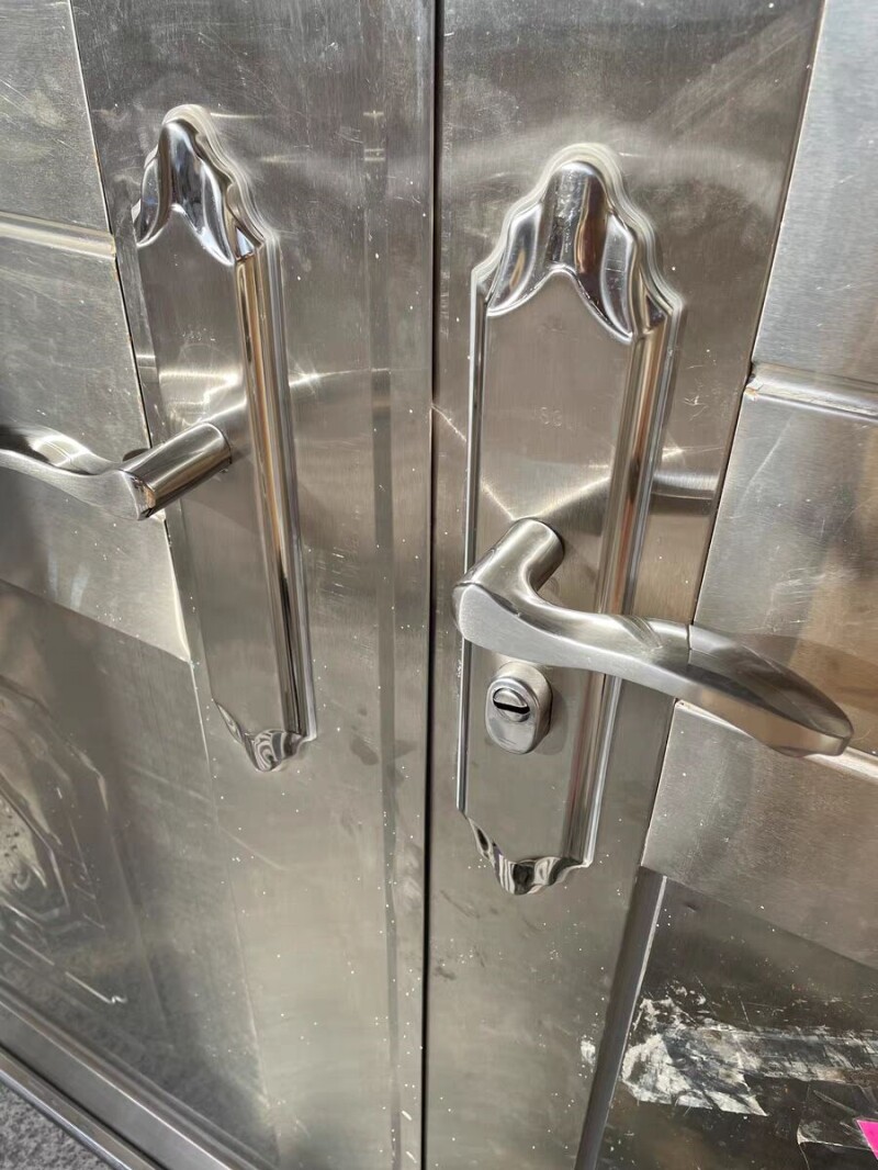 .防盗门把手304不锈钢通用型加厚拉手老式门锁面板手柄配件大门锁