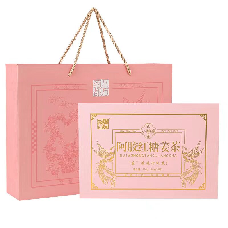 阿胶红糖姜茶送手提袋女神养生茶姨妈茶花茶礼盒套装小罐花茶210g