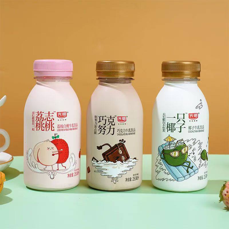光明巧克努力巧克力牛奶一只椰子含乳饮料
