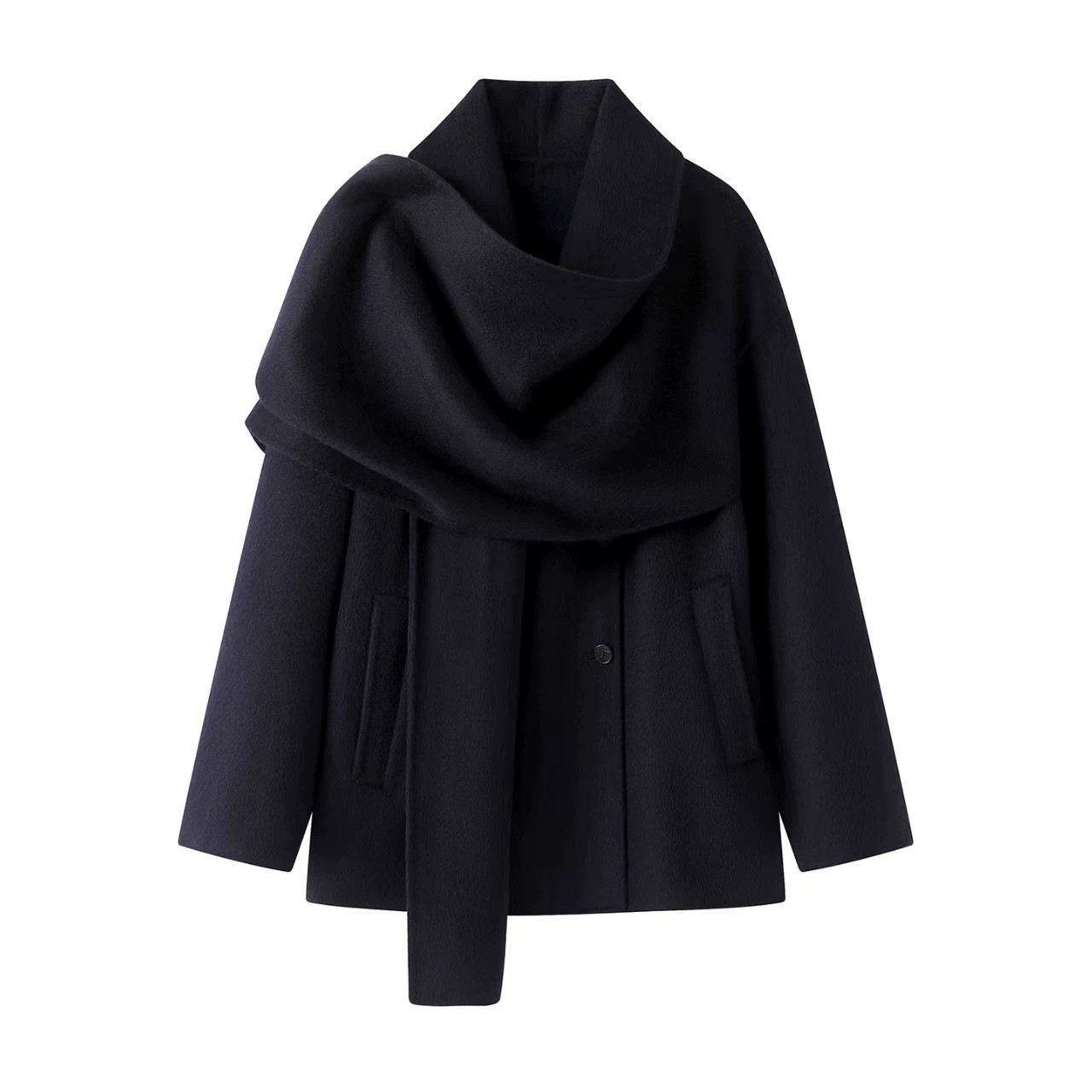 时尚百搭斗篷披肩双面呢大衣