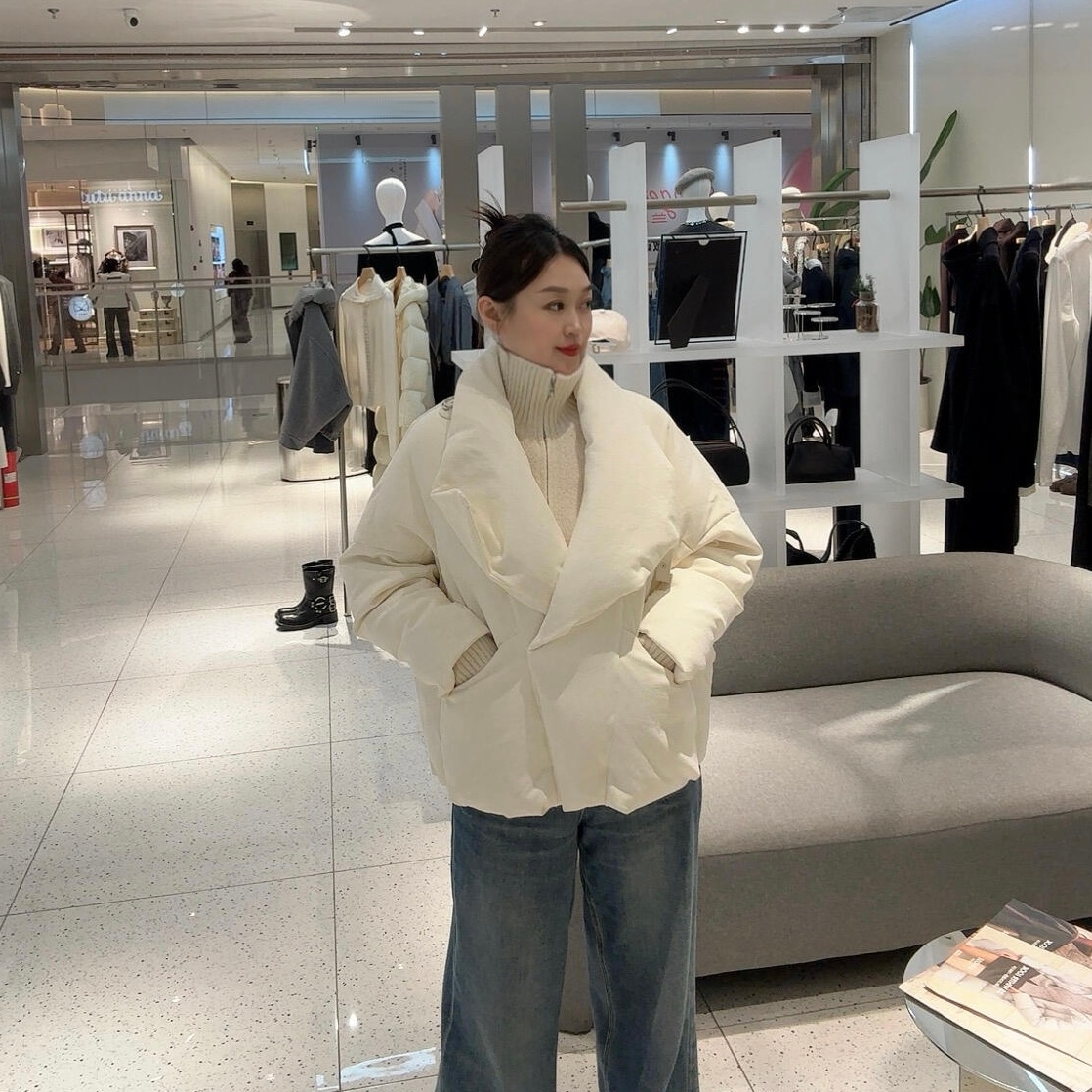 新款立领休闲羽绒服外套女