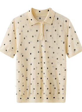 【商场同款】26春新品针织衫波点短袖套头3313630