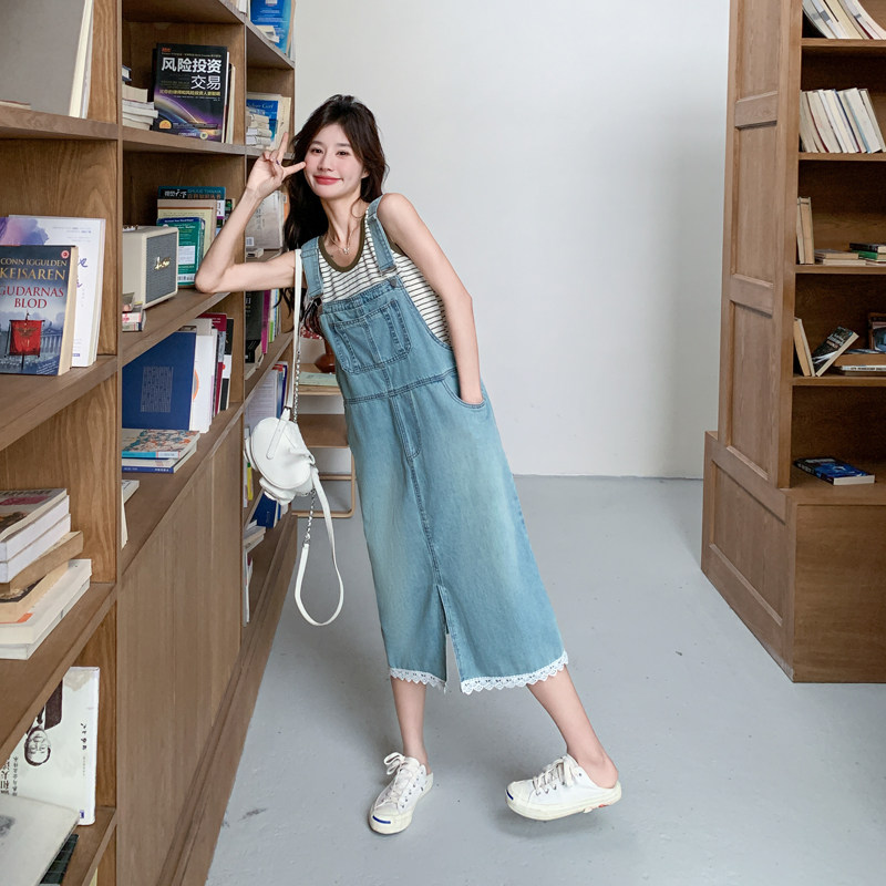 【新款现货】2025夏季新款蕾丝拼接牛仔背带裙Z111-906-P125-K188,女装连衣裙,浙宝B馆111（原065）