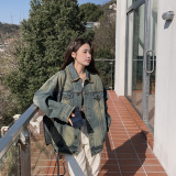 有买家秀数据好！现货！做旧毛边牛仔外套B065-8806-P150-K218，女装短外套，浙宝B馆111（原065）