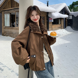 现货！！泰迪毛拼接毛领麂皮绒羽绒服外套ZB111-1659-P245-K368，女装羽绒服，浙宝B馆111（原065）