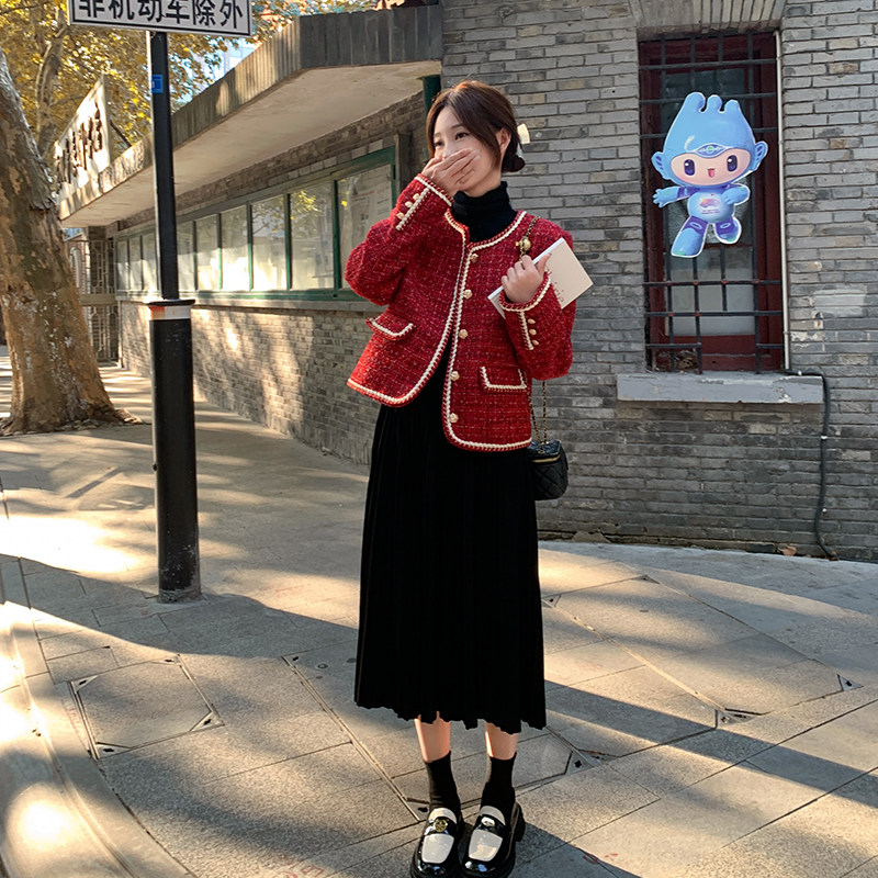 【现货】90绒圣诞红小香风千金风羽绒服外套B111-8329-P210-K318,女装羽绒服,浙宝B馆111（原065）