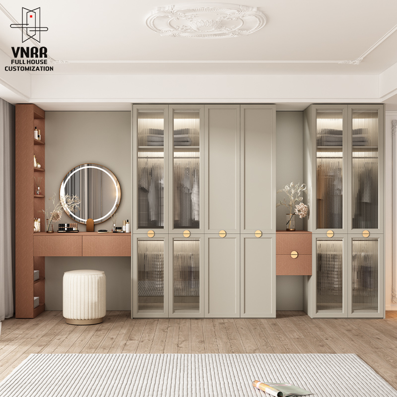 三期免息法式衣柜梳妆台一体书柜