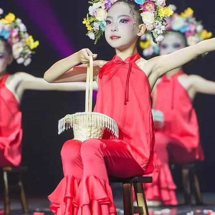 簪花入梦古典舞儿童演出服