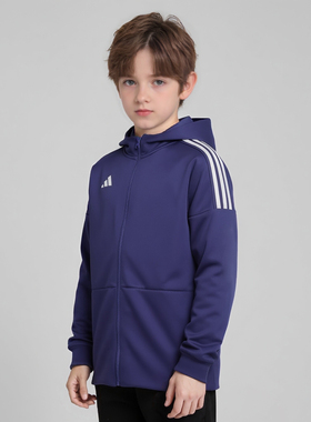 adidas/阿迪达斯儿童运动休闲连帽夹克上衣TR02JK1-DBW