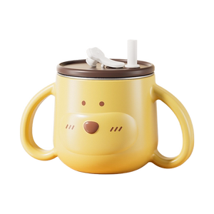 英氏水杯儿童316不锈钢宝宝吸管杯防摔刻度学饮杯喝奶粉牛奶杯子