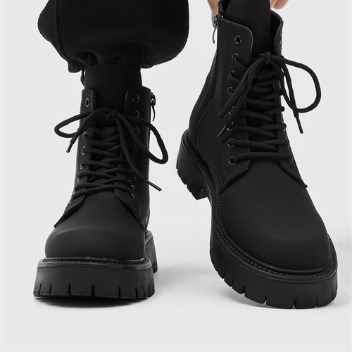 英伦风加绒保暖中帮短靴子