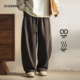 弯刀运动裤 男士 百搭潮 垂感休闲裤 宽松2025新款 棕色卫裤 男直筒秋季