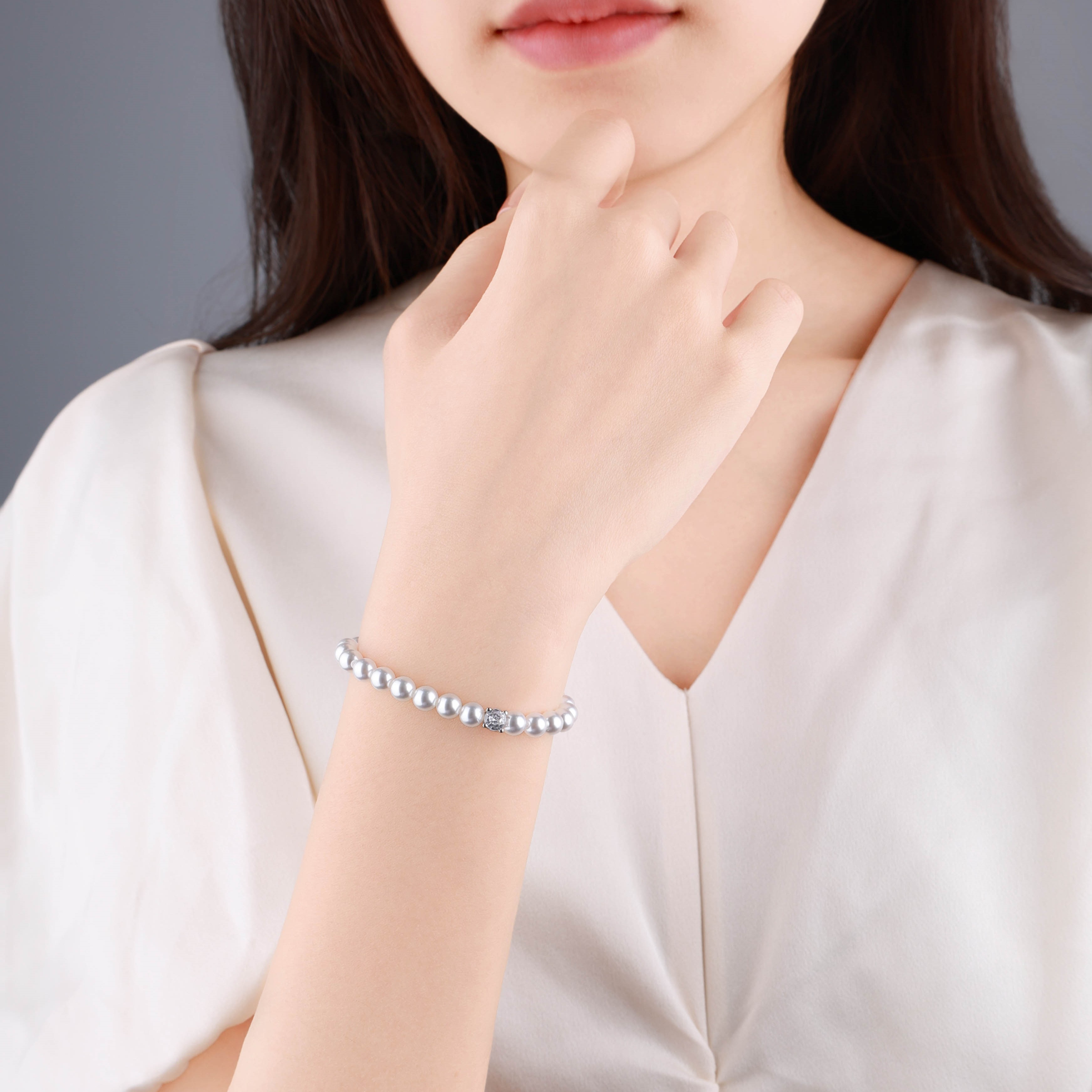 Ceelysees【S925纯银】进口施家珍珠手链·钻石·轻奢小众女手链