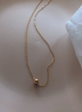 万能小金豆项链女锁骨链气质简约