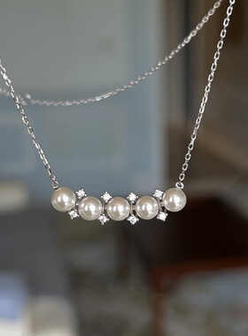 珍珠吊坠项链轻奢小众精致锁骨链