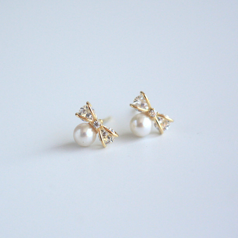 ROMANTIC S925纯银复古法式蝴蝶结珍珠耳钉女气质小香风小巧耳环,饰品/流行首饰/时尚饰品新,银饰耳饰,淘宝优惠券,粉丝福利购,淘宝优惠卷