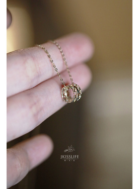 设计感唯美路路通吊坠纯银项链女