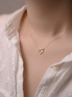 爱心锆石镶钻细项链锁骨链轻奢