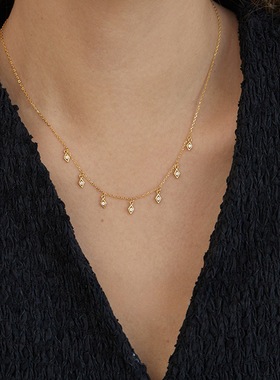 菱形满天星吊坠锁骨链项链高级感