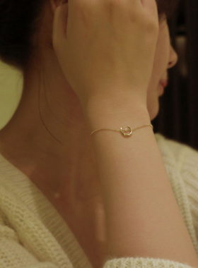 闪钻星芒月亮手链女简约个性清新