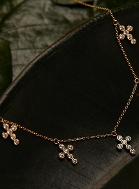 十字架小吊坠项链轻奢精致高级感