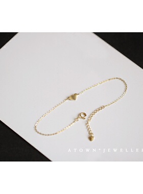 可爱光亮小心心极简百搭手链女