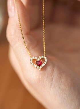 925纯银爱心项链女轻奢高级感