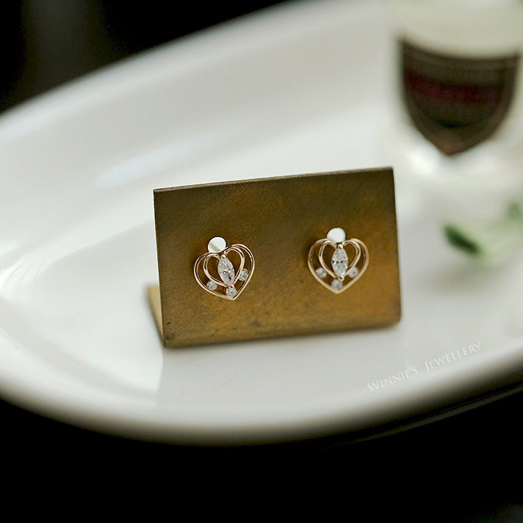 ROMANTIC宫廷风镂空微镶S925纯银镀金立体爱心耳钉女桃心气质耳饰,饰品/流行首饰/时尚饰品新,银饰耳饰,淘宝优惠券,粉丝福利购,淘宝优惠卷