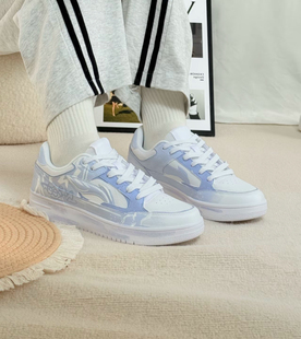 男女同款 定制球鞋 潮流耐磨减震低帮板鞋 个性 李宁天迹涂鸦街头时尚