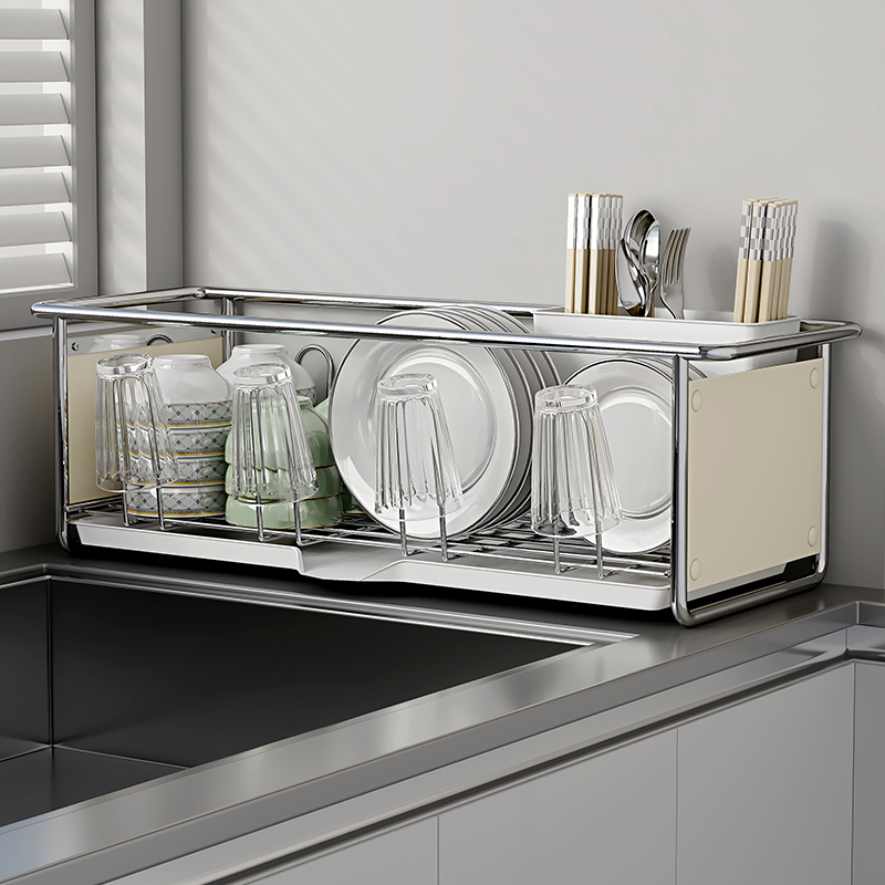 沥水碗碟架厨房筷笼碗碟杯子收纳架多功能碗盘置物架水池旁边架子