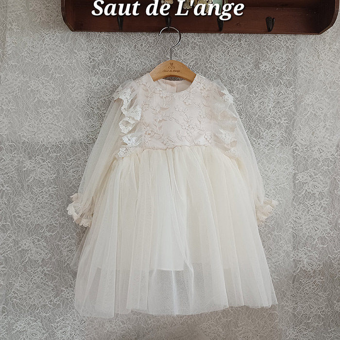 2024秋季韩国正品童装Saut de女孩白雪公主蓬蓬纱甜美生日连衣裙