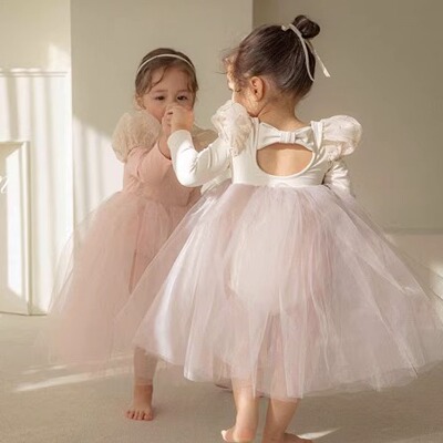 2025春季韩国代购正品童装OREN时尚蓬蓬纱女童公主礼服连衣裙洋装