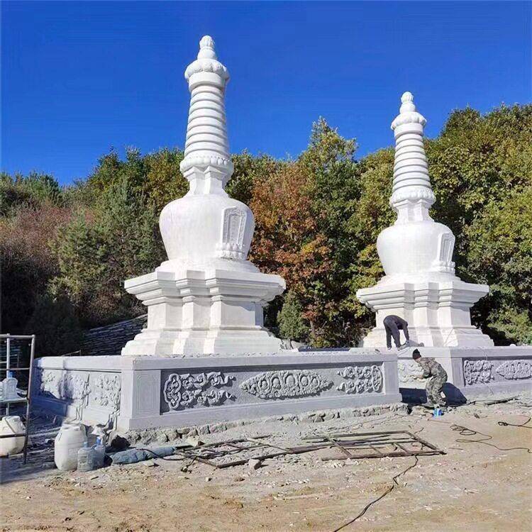 石雕佛塔汉白玉菩提塔寺院寺庙广场舍利塔大型石塔五台山佛塔