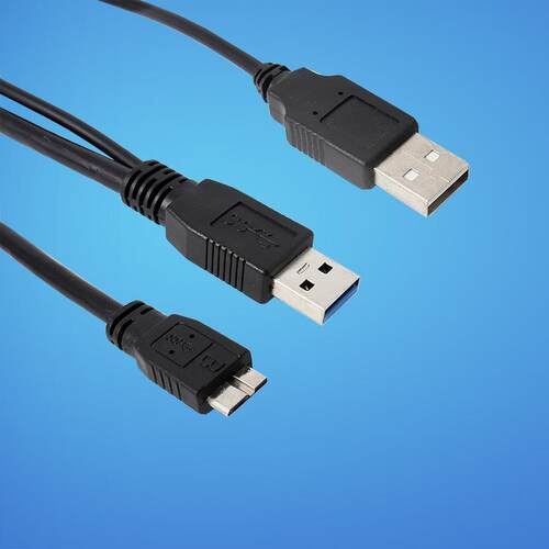 带供电0.5/1米 micro USB3.0数据线，USB3.0移动硬盘数据线
