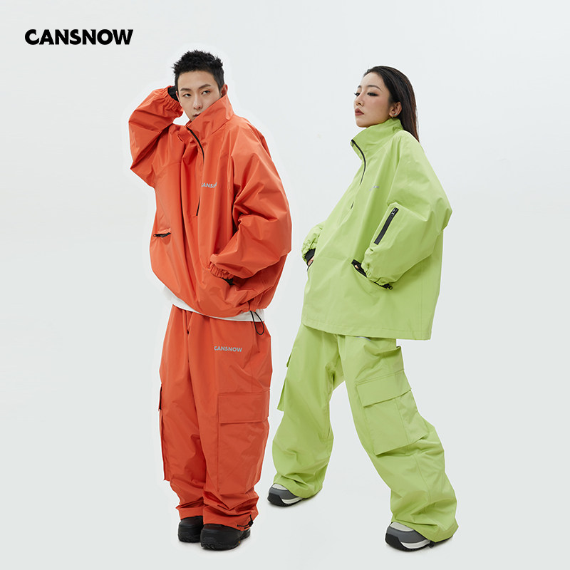 全压胶滑雪服CANSNOW加绒加厚