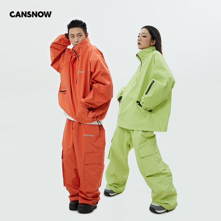 CANSNOW罐头滑雪套装3L全压胶滑雪服套装男单板防水户外女多巴胺