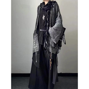 山本风不规则叠层裤裙男大码新中式国风假两件裤子设计感小众西裤