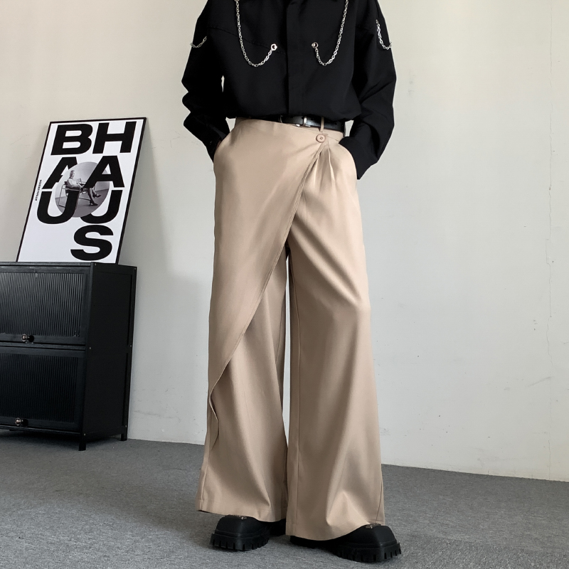 拼接慵懒垂感叠穿西裤休闲西裤