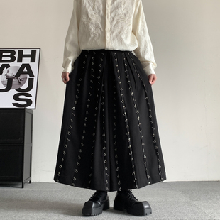 暗黑系重工山本风裙裤男设计感小众汉元素古风男装朋克风阔腿裤