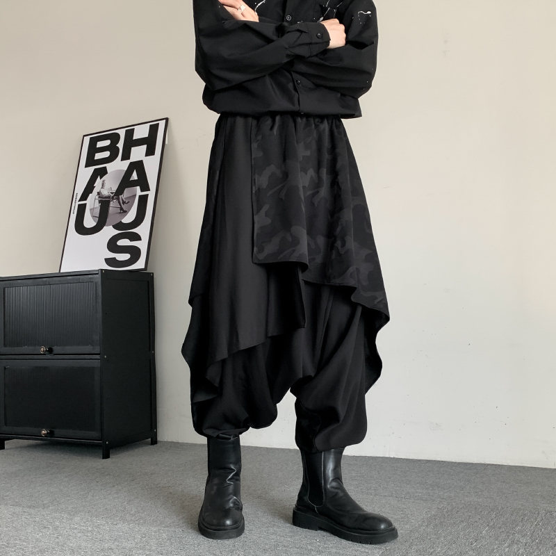 黑武士不规则裙裤男大码山本风