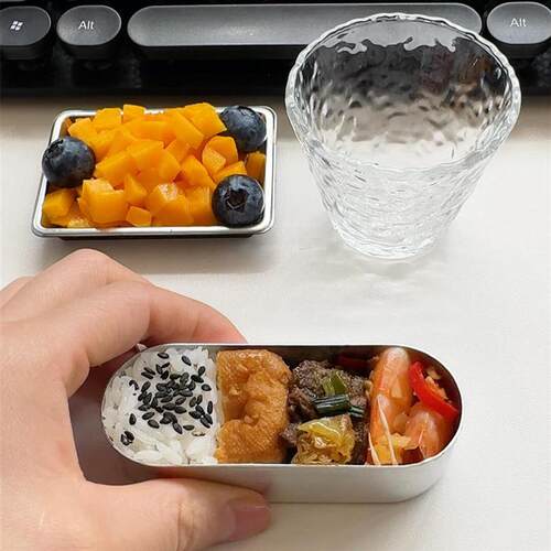 不锈钢迷你小饭盒创意打工人