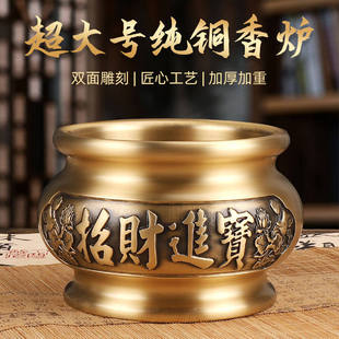 纯黄铜香炉家用供奉三件套室内蜡烛台座一体套装烛台上香火佛具