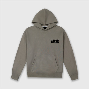 AMCR男生时尚 休闲百搭3D立体刺绣厚实棉绒运动卫衣卡绿色