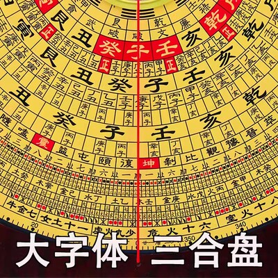 三合盘大字体高精度罗盘罗经仪