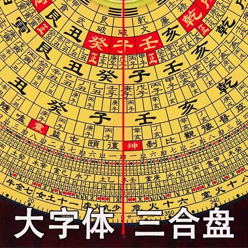 三合盘大字体高精度罗盘罗经仪