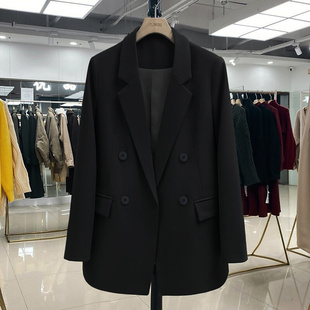 外套女2023年春秋新款 黑色西装 设计感百搭高级气质显瘦小个子西服