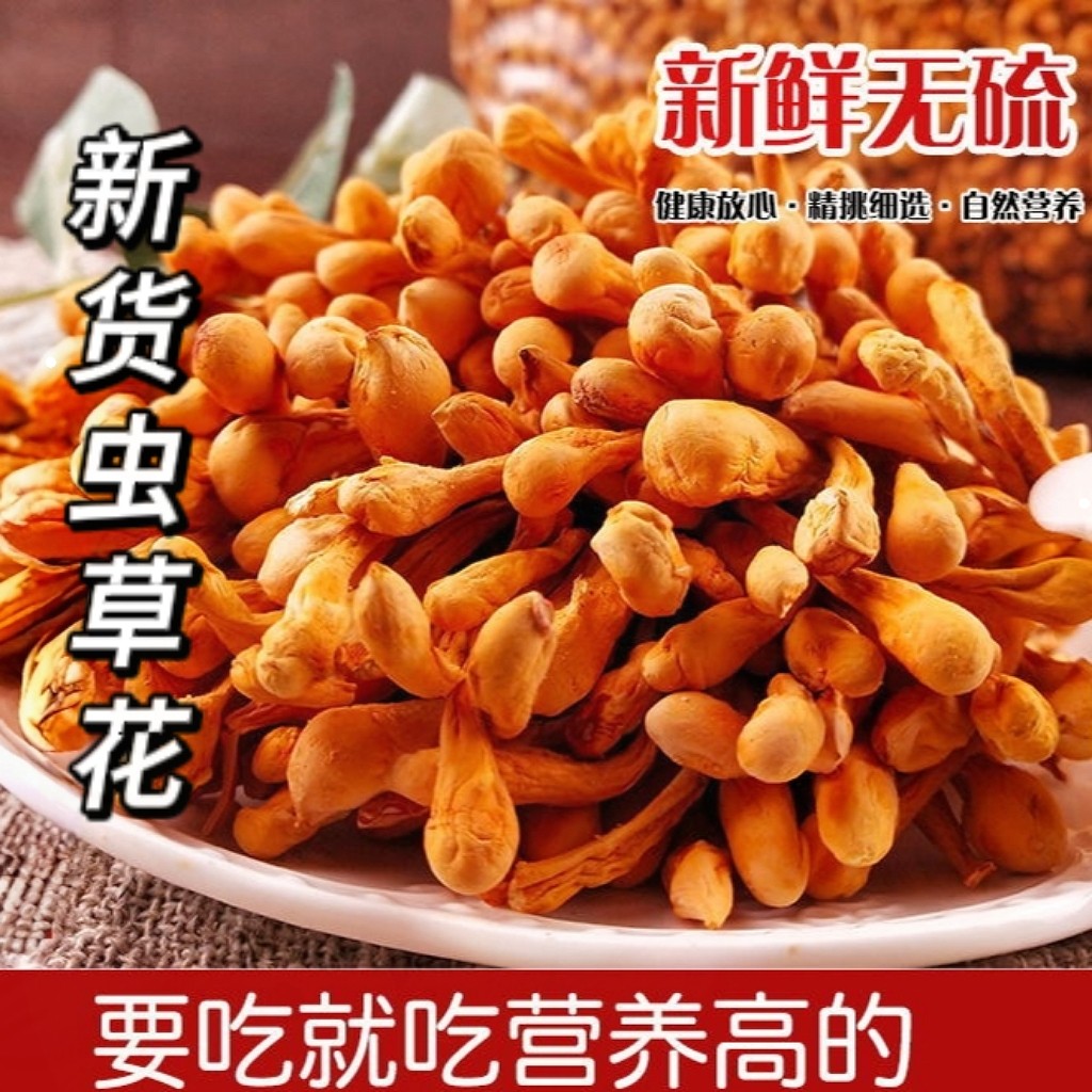 虫草花干货野生菌干新鲜新货金蛹北虫草菇孢子头农户批发煲汤食材