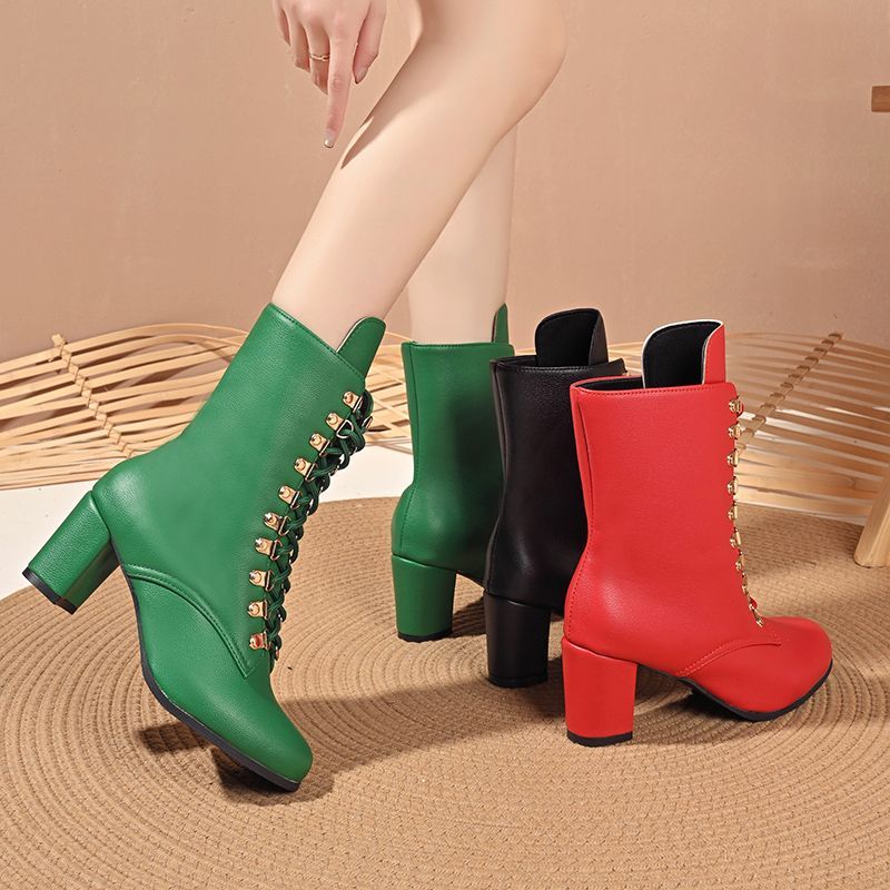 36-43大码江之岛中筒靴女cos薇尔莉特万用靴41系带英伦风马丁靴43