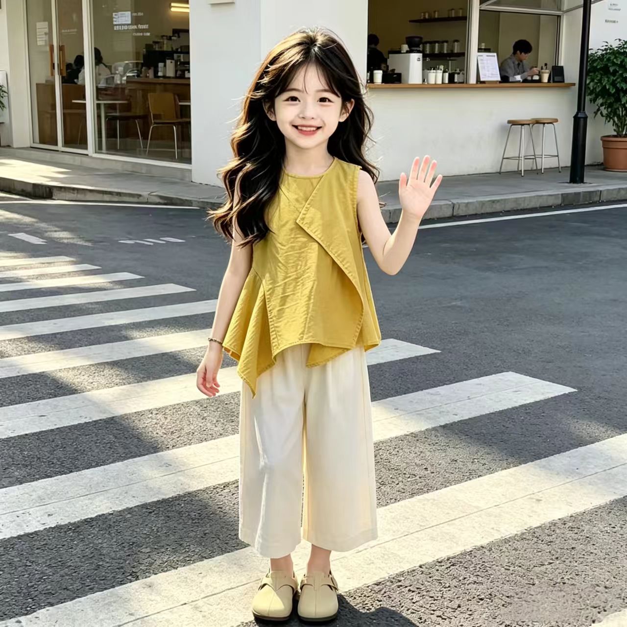 女童夏装无袖不规则套装裙2026